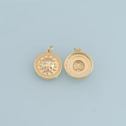 Gold Sun Charms,18K Gold Filled Sun Pendant,Sun Charm Bracelet Necklace for DIY Jewelry Making Supply
