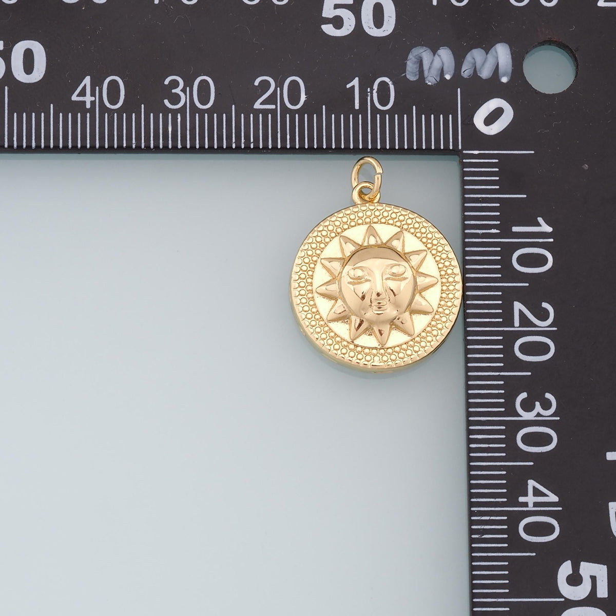 Gold Sun Charms,18K Gold Filled Sun Pendant,Sun Charm Bracelet Necklace for DIY Jewelry Making Supply
