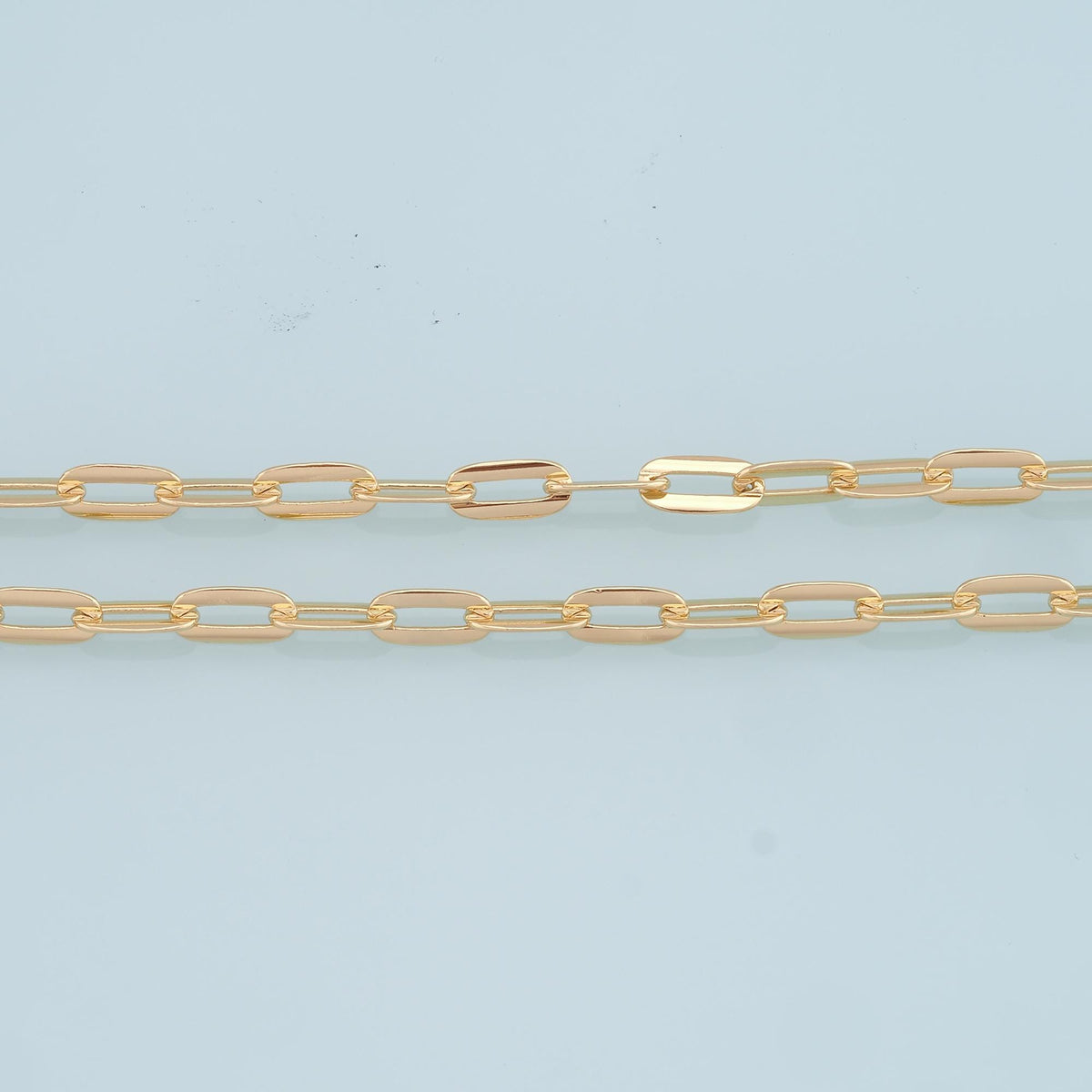 18K Gold Filled Oval Paperclip Chain 13.5 mm, 3.28 ft for Jewelry Making