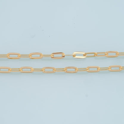18K Gold Filled Oval Paperclip Chain 13.5 mm, 3.28 ft for Jewelry Making