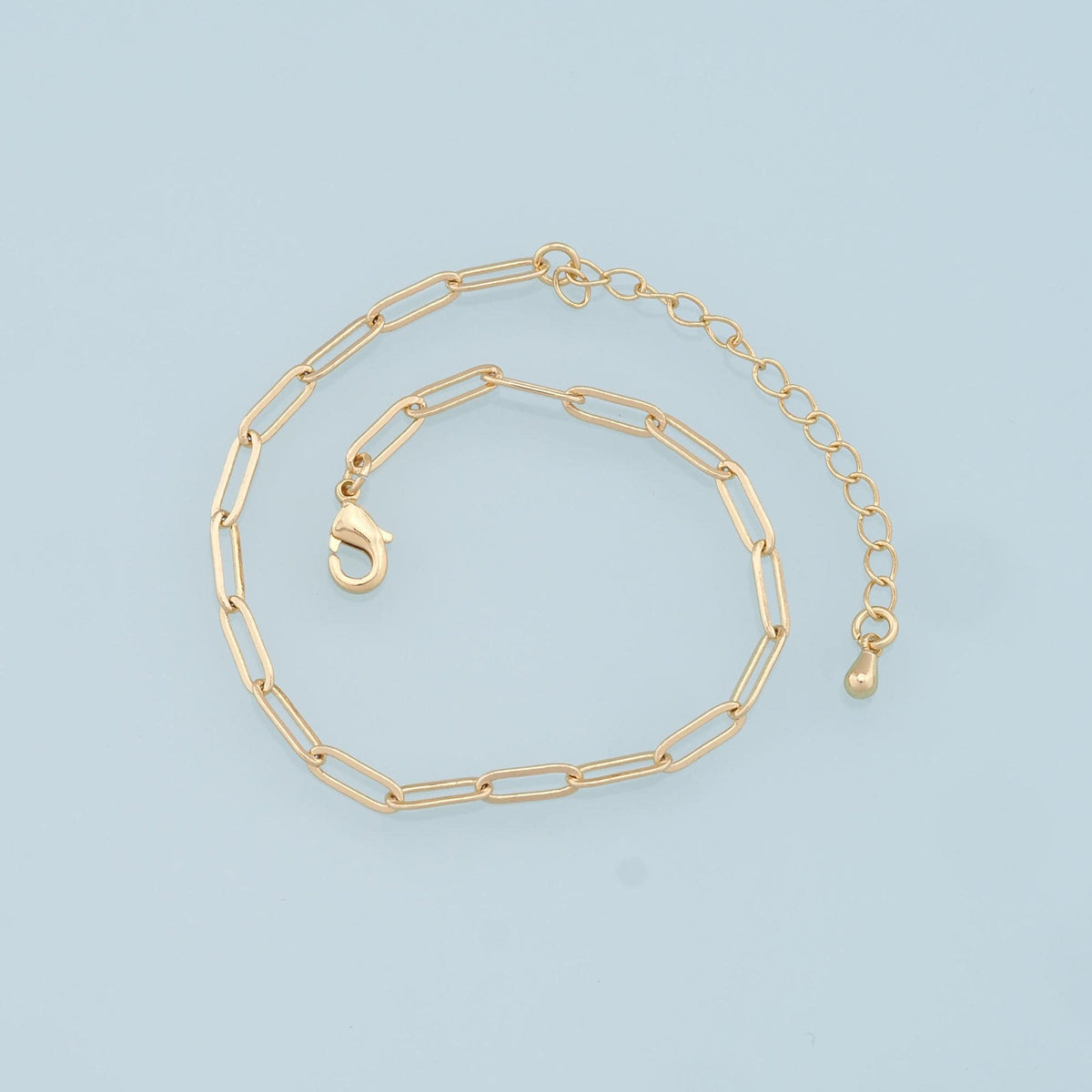 Gold Adjustable Chain,18K Gold Filled Rectangle Bracelet,Semi Finished Bracelets,Bracelets for Jewelry Making