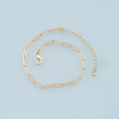 Gold Adjustable Chain,18K Gold Filled Rectangle Bracelet,Semi Finished Bracelets,Bracelets for Jewelry Making