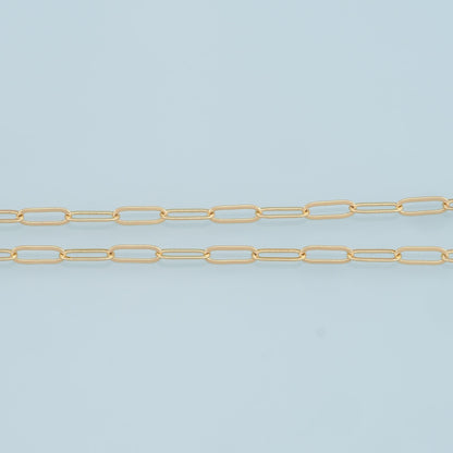 18K Gold Filled Oval Paperclip Chain 12 mm, 3.28 ft for Jewelry Making