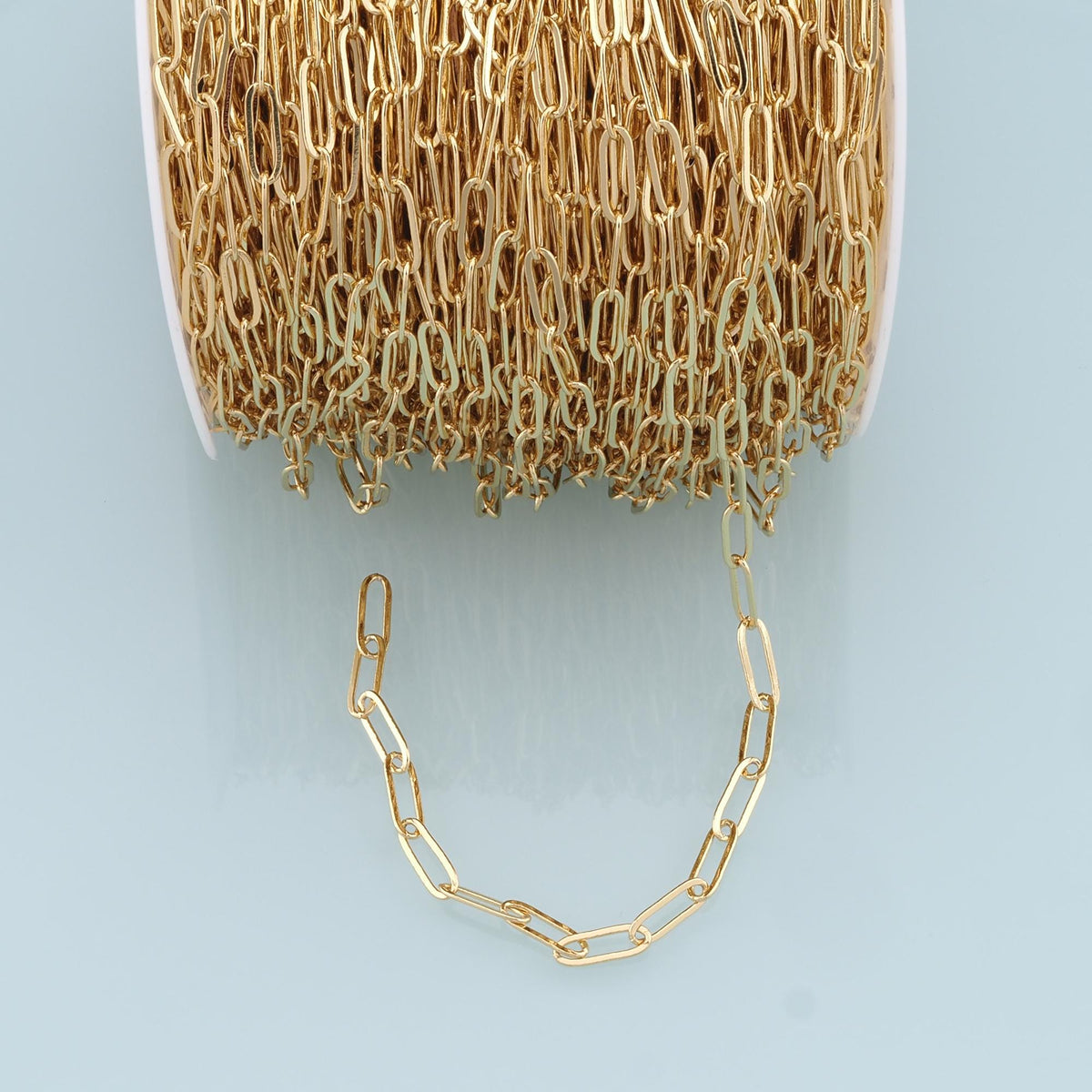18K Gold Filled Oval Paperclip Chain 12 mm, 3.28 ft for Jewelry Making