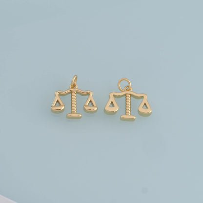 Gold Balance Scale Charms,18K Gold Filled Balance Pendant Charm Bracelet Necklace for DIY Jewelry Making Supply