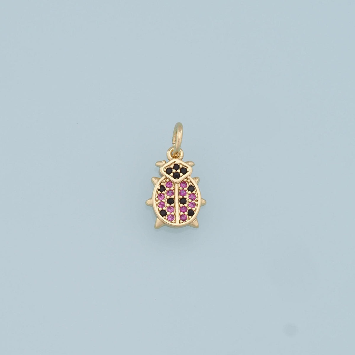 Gold beetle Connector Charms,18K Gold Filled CZ Micro Pave beetle Pendant,beetle Charm Bracelet Necklace for DIY Jewelry Maki