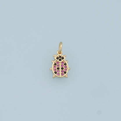 Gold beetle Connector Charms,18K Gold Filled CZ Micro Pave beetle Pendant,beetle Charm Bracelet Necklace for DIY Jewelry Maki