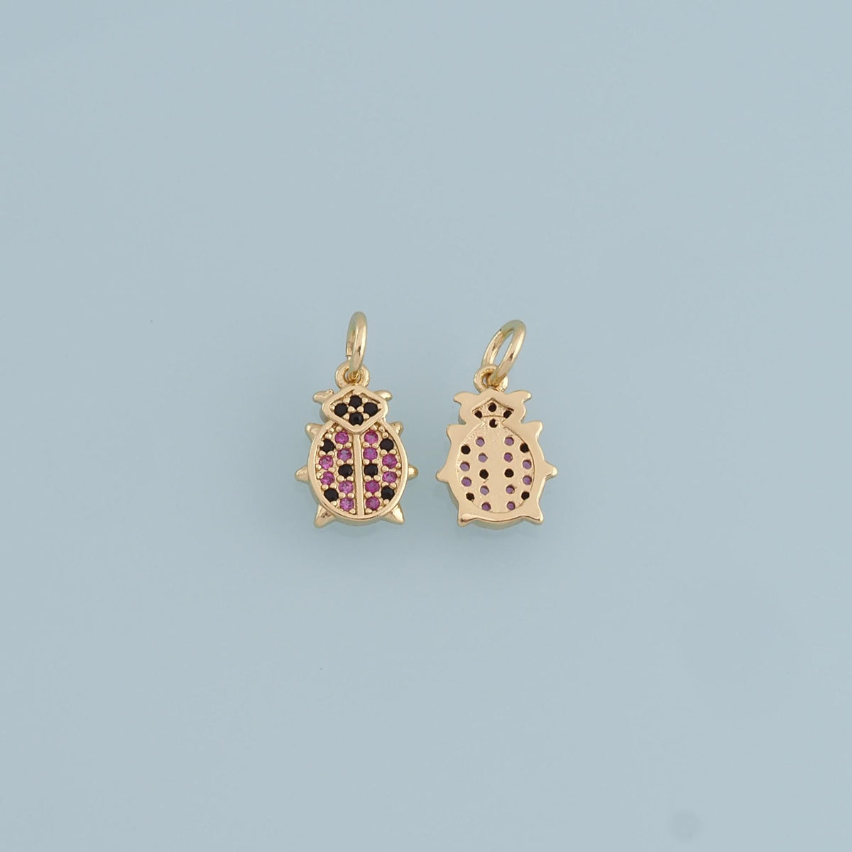 Gold beetle Connector Charms,18K Gold Filled CZ Micro Pave beetle Pendant,beetle Charm Bracelet Necklace for DIY Jewelry Maki