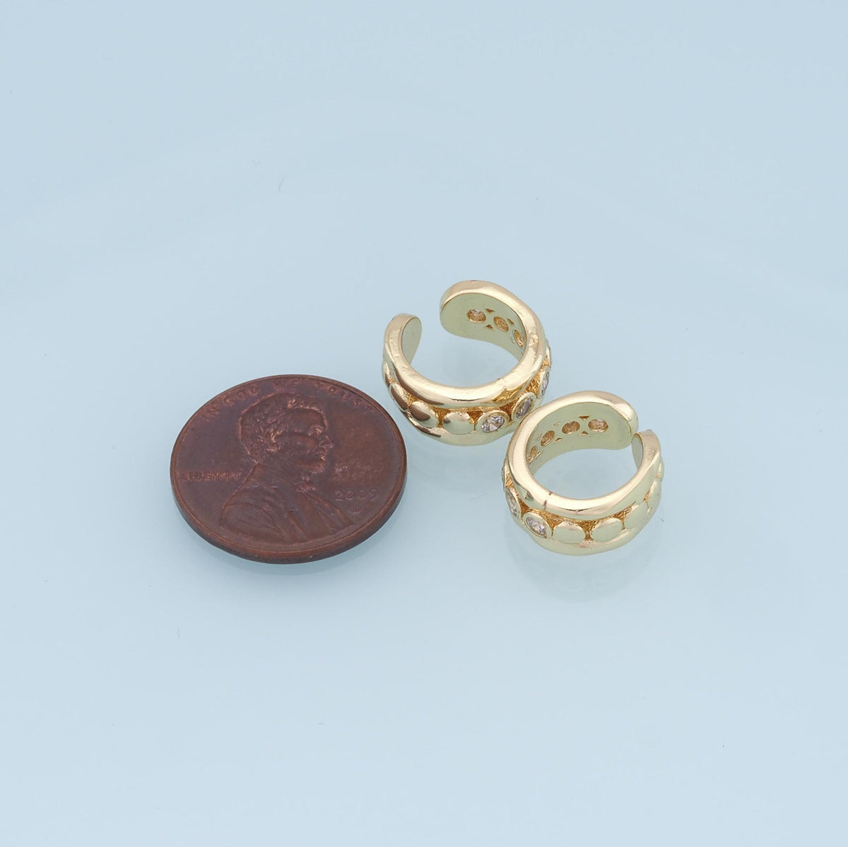 1pair 18K Gold Filled Dainty CZ Hoop Earrings,CZ Ear Cuff No Piercing,Cartilage Earring,Ear Wrap Earrings