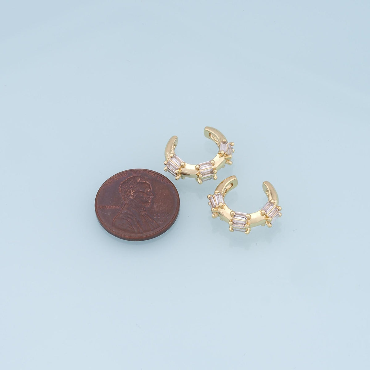 18K Gold Filled Cubic Zirconia Hoop Earrings for Jewelry Making