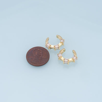 18K Gold Filled Cubic Zirconia Hoop Earrings for Jewelry Making