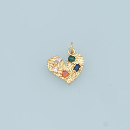 18K Gold Filled Heart Charm Pendant for Jewelry Making