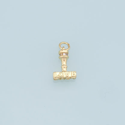 Gold Hammer Love Charms,18K Gold Filled Hammer Pendant,Hammer Charm Bracelet Necklace for DIY Jewelry Making Supply