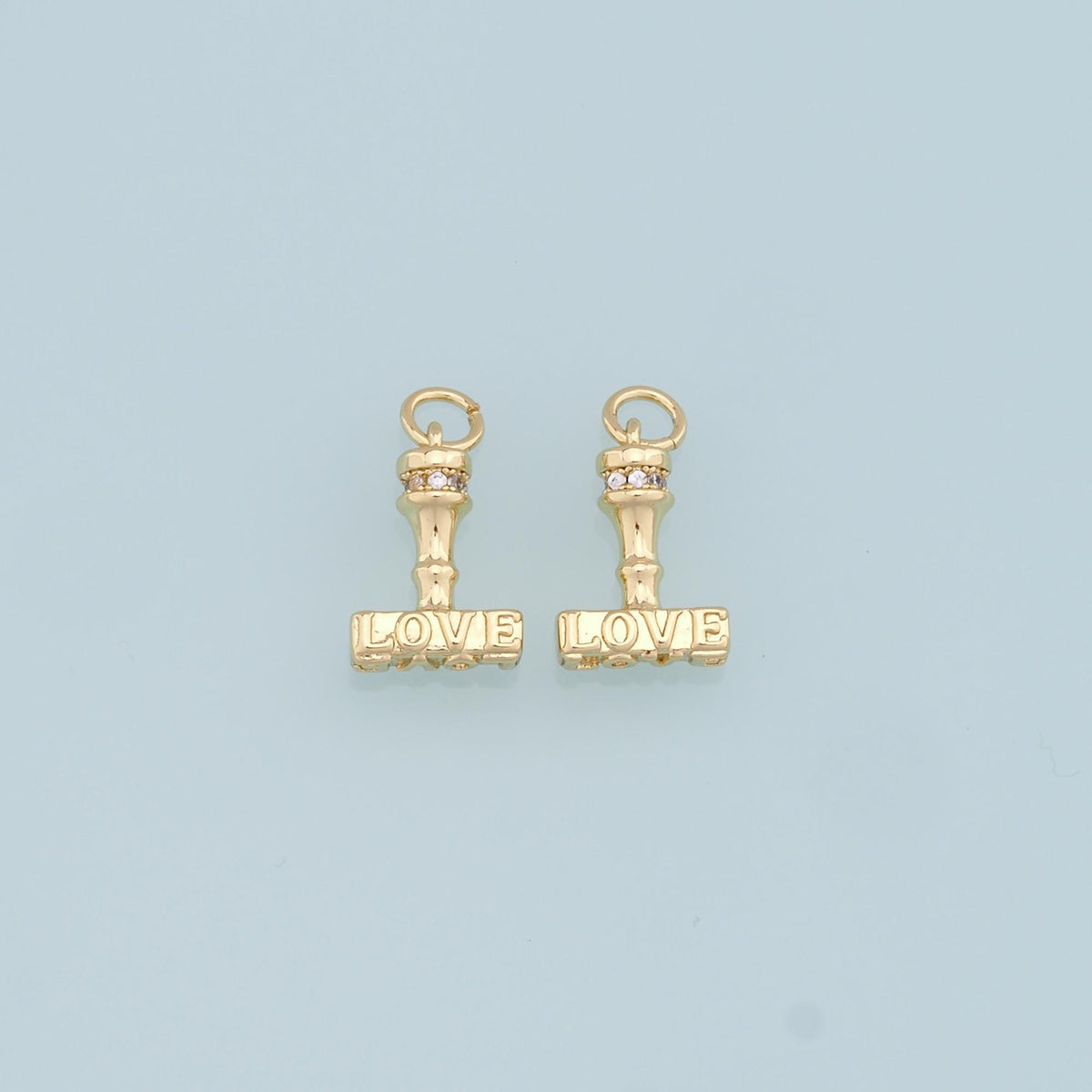 Gold Hammer Love Charms,18K Gold Filled Hammer Pendant,Hammer Charm Bracelet Necklace for DIY Jewelry Making Supply