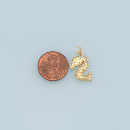 Gold Seahorse Charms,18K Gold Filled Seahorse Pendant,Silver Seahorse Charm Bracelet Necklace for DIY Jewelry Making Supply