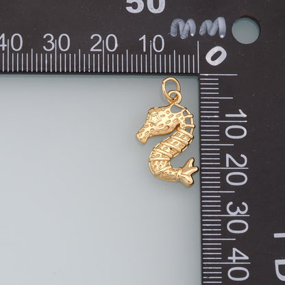 Gold Seahorse Charms,18K Gold Filled Seahorse Pendant,Silver Seahorse Charm Bracelet Necklace for DIY Jewelry Making Supply
