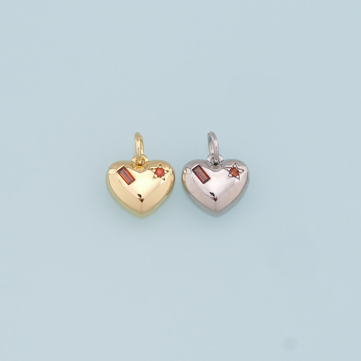 18K Gold Filled Heart Charm Pendant for Jewelry Making