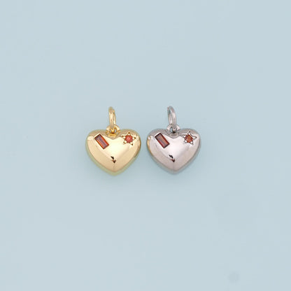 18K Gold Filled Heart Charm Pendant for Jewelry Making