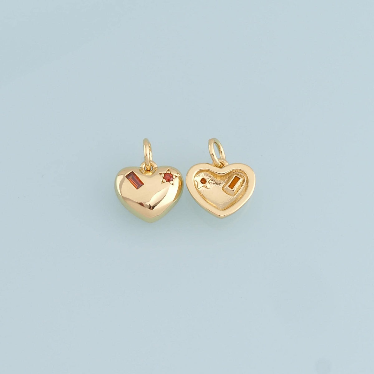 18K Gold Filled Heart Charm Pendant for Jewelry Making