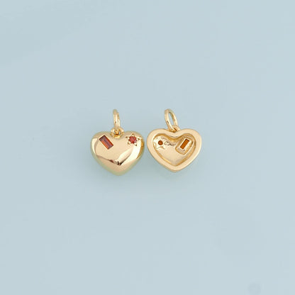 18K Gold Filled Heart Charm Pendant for Jewelry Making