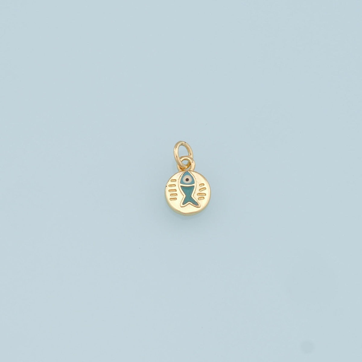 18K Gold Filled Fish Charm Pendant for Jewelry Making