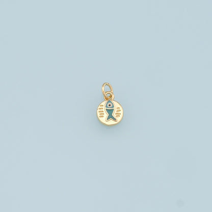 18K Gold Filled Fish Charm Pendant for Jewelry Making
