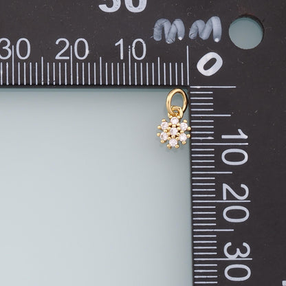 Gold Christmas Charms,18K Gold Filled Christmas snowflake Pendant Charm Bracelet Necklace for DIY Jewelry Making Supply