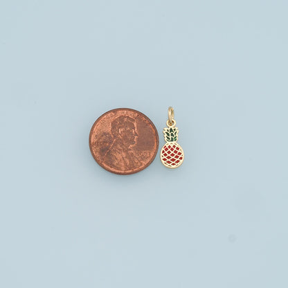 Gold Tiny Pineapple Charms,18K Gold Filled Pineapple Pendant,Fruit Charm Bracelet Necklace for DIY Jewelry Making Supply