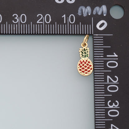 Gold Tiny Pineapple Charms,18K Gold Filled Pineapple Pendant,Fruit Charm Bracelet Necklace for DIY Jewelry Making Supply