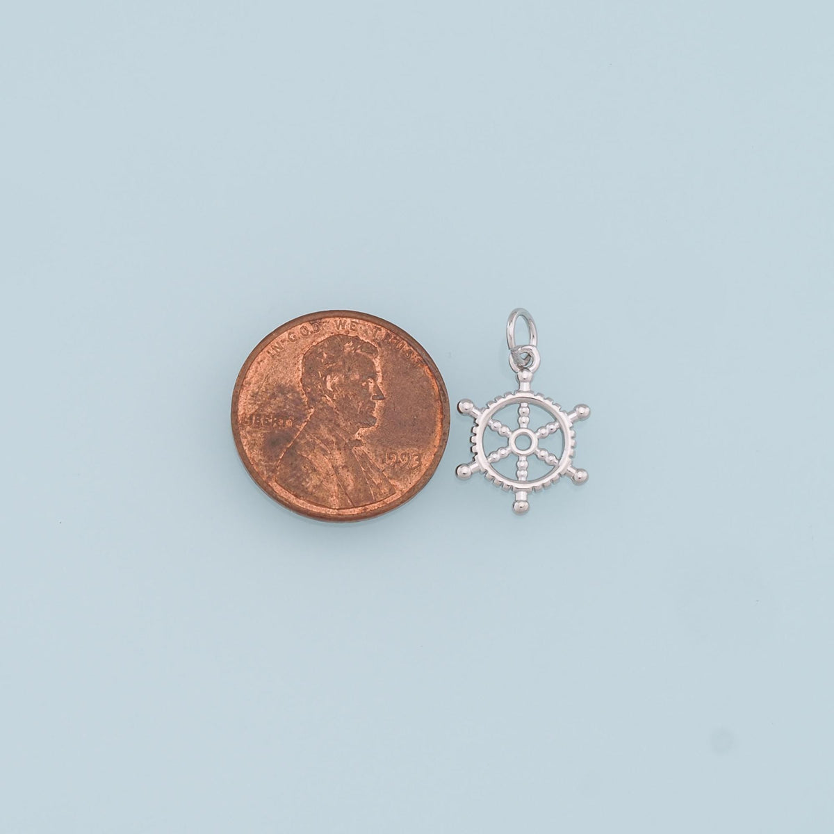 18K Gold Filled Rudder Pendant,Nautical Charm Bracelet Necklace for DIY Jewelry Making Supply