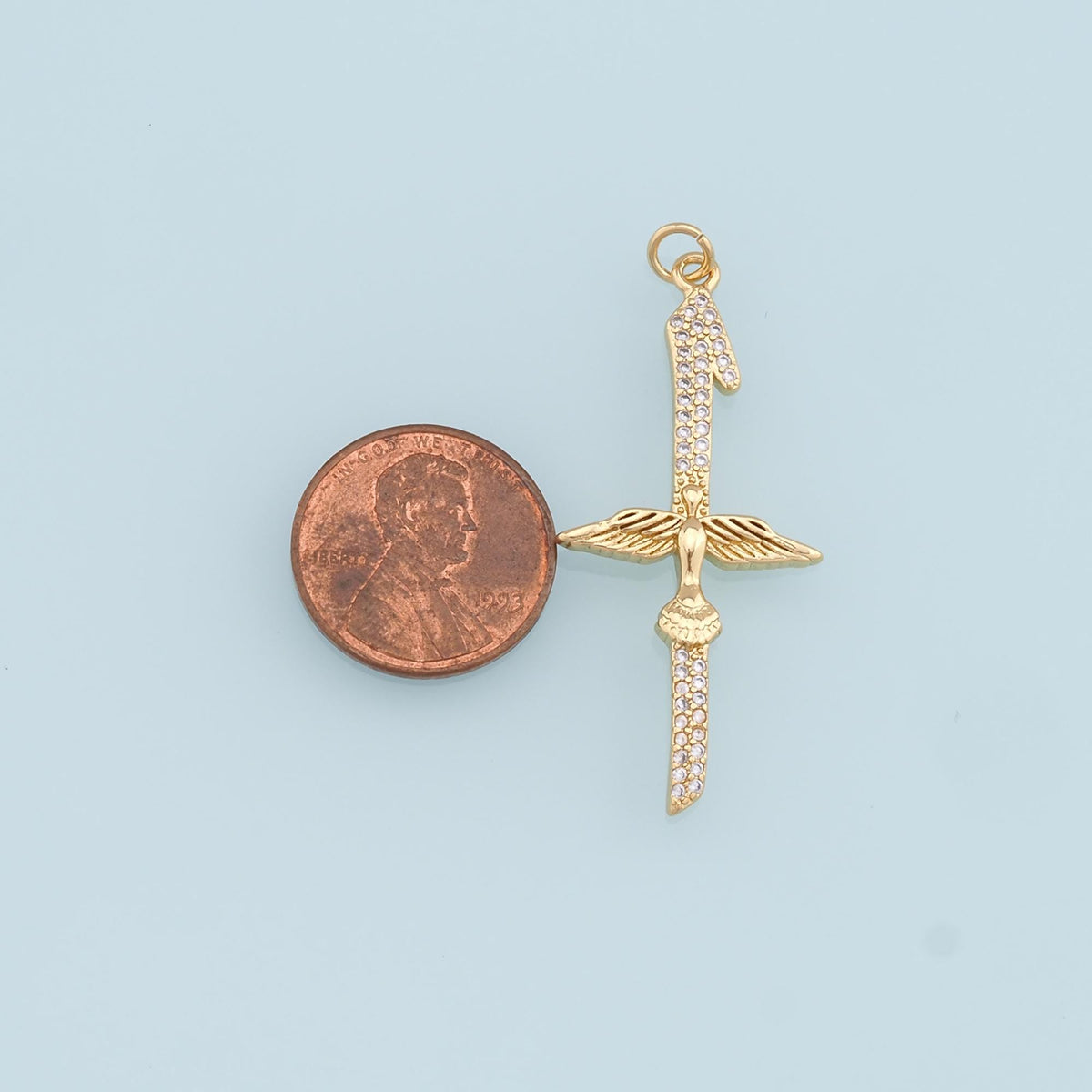18K Gold Filled Hand CZ Charm Pendant for Jewelry Making