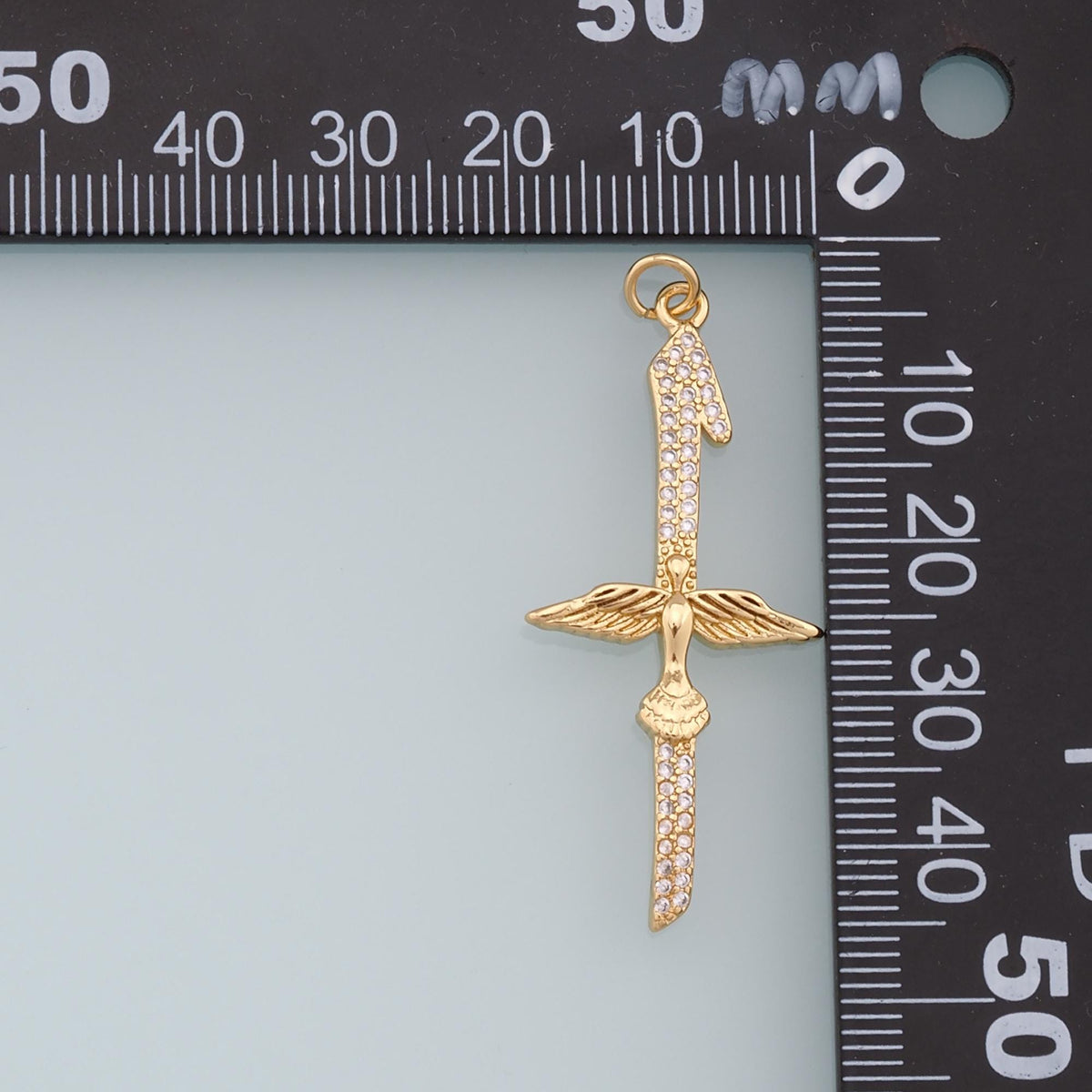 18K Gold Filled Hand CZ Charm Pendant for Jewelry Making