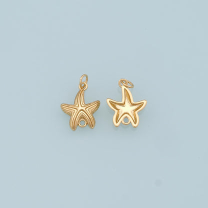 18K Gold Filled Star Charm Pendant for Jewelry Making