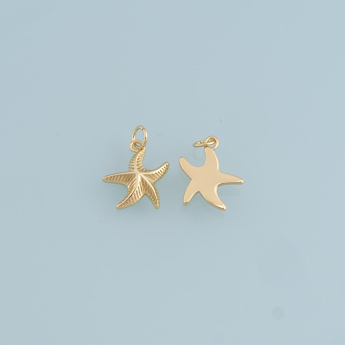 Gold Starfish Charms,18K Gold Filled Sea Star Pendant,Starfish Charm Bracelet Necklace for DIY Jewelry Making Supply