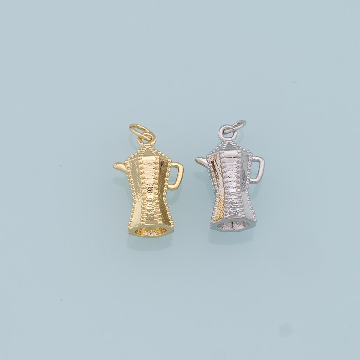 Gold Teapot Charms,18K Gold Filled Teapot Pendant,Teapot Charm Bracelet Necklace for DIY Jewelry Making Supply