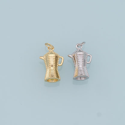 Gold Teapot Charms,18K Gold Filled Teapot Pendant,Teapot Charm Bracelet Necklace for DIY Jewelry Making Supply