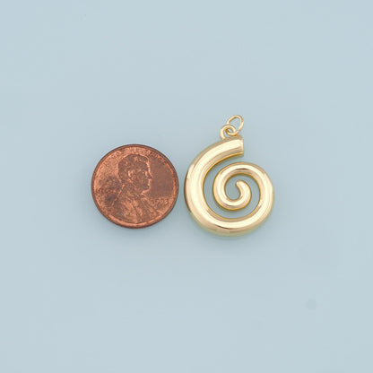 Gold Shell Charms,18K Gold Filled Conch Shell Pendant,Conch Shell Charm Bracelet Necklace for DIY Jewelry Making Supply