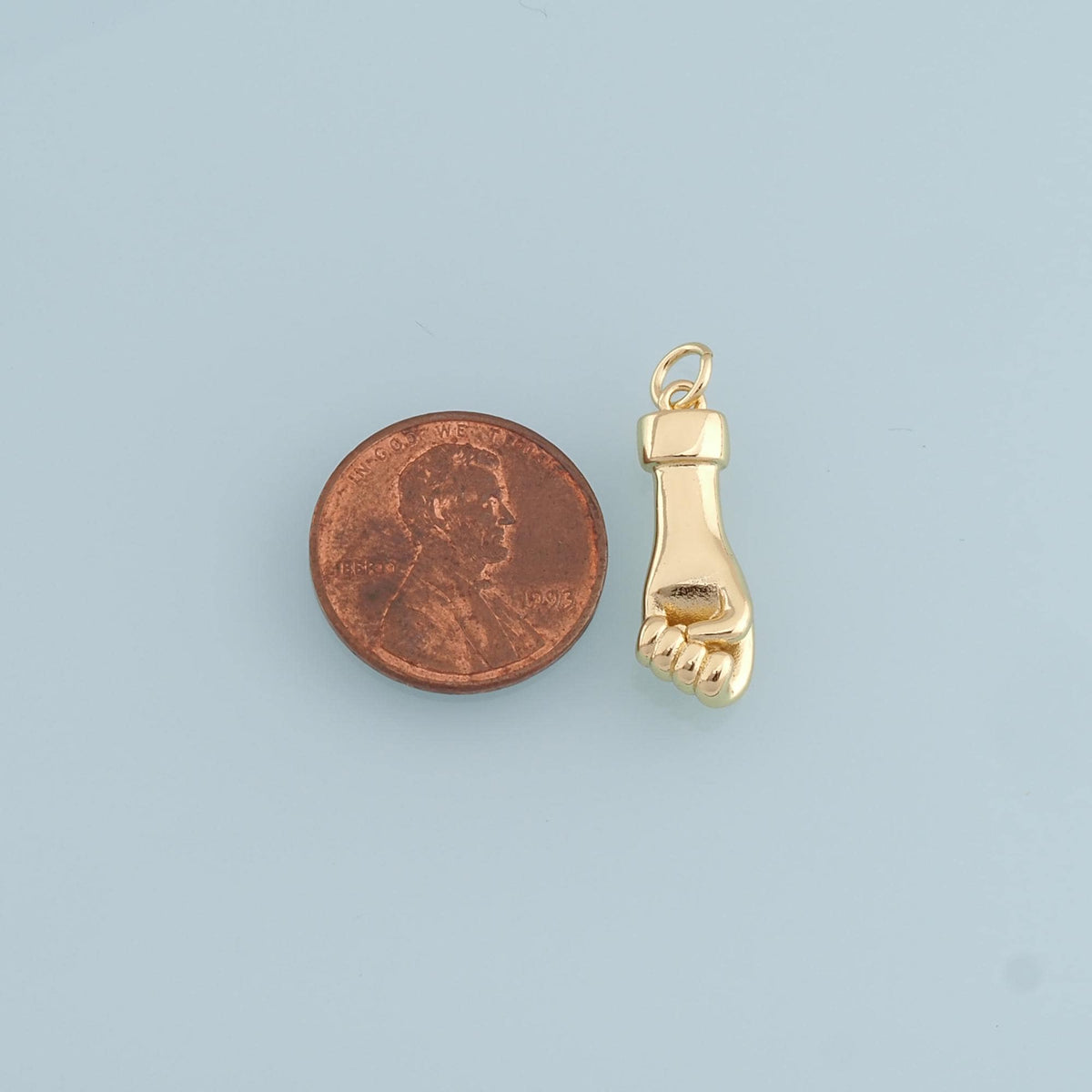 Gold Fist Charms,18K Gold Filled Fist Pendant,Gesture Charm Bracelet Necklace for DIY Jewelry Making Supply
