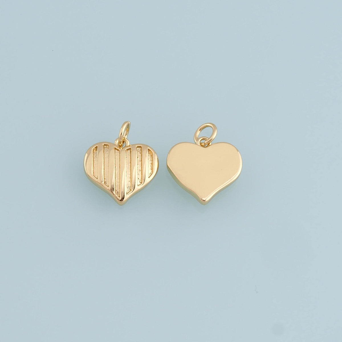 Gold Heart Charms,18K Gold Filled Heart Pendant,Heart Charm Bracelet Necklace for DIY Jewelry Making Supply