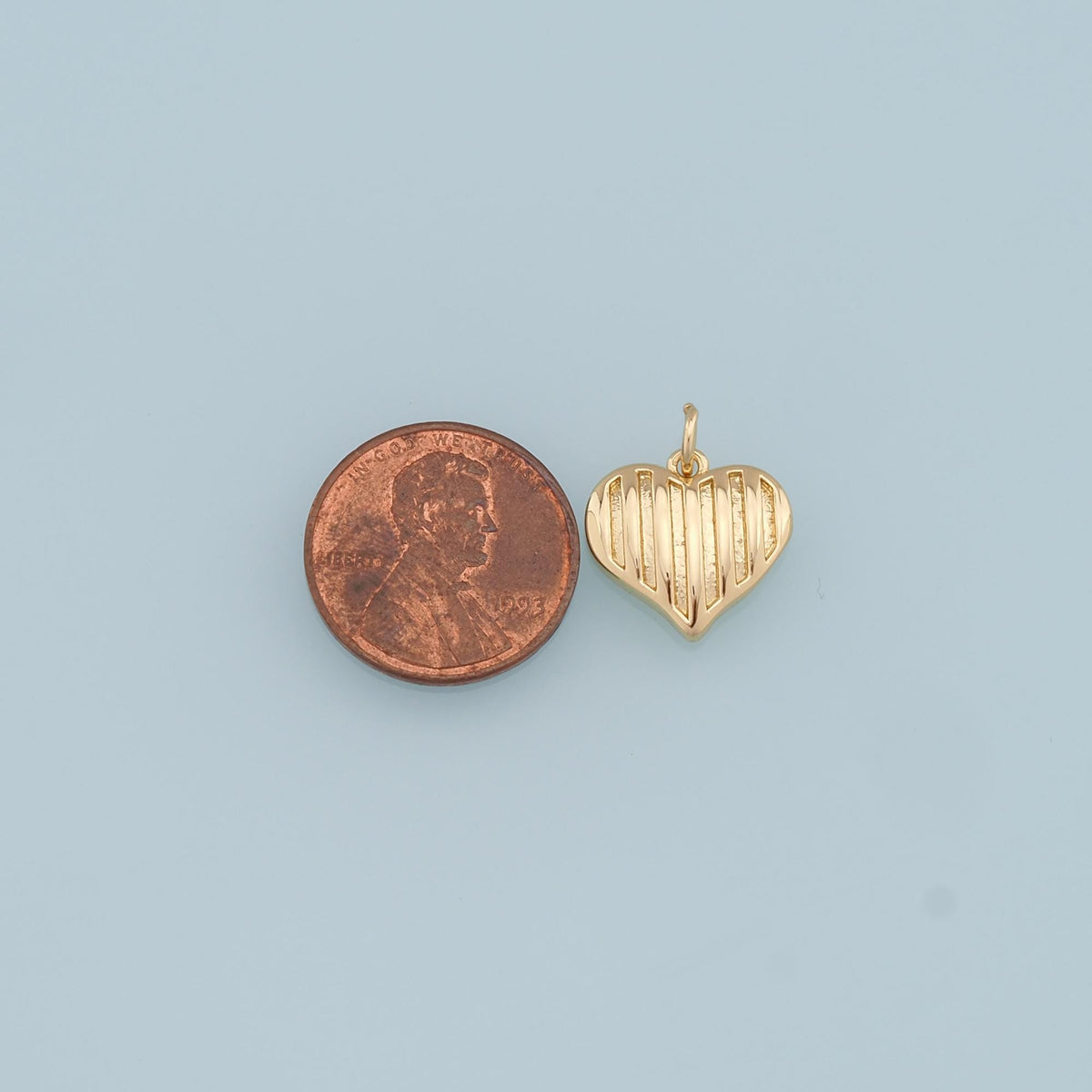 Gold Heart Charms,18K Gold Filled Heart Pendant,Heart Charm Bracelet Necklace for DIY Jewelry Making Supply