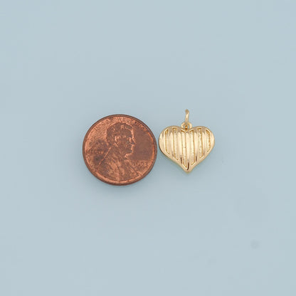 Gold Heart Charms,18K Gold Filled Heart Pendant,Heart Charm Bracelet Necklace for DIY Jewelry Making Supply