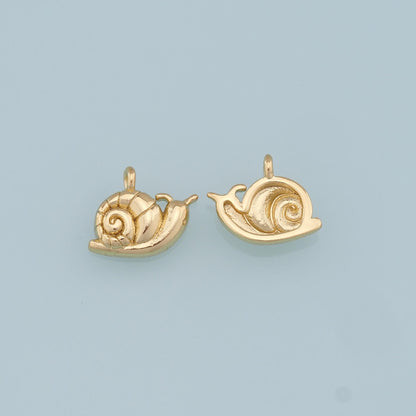 18K Gold Filled Snail Charm Pendant for Jewelry Making