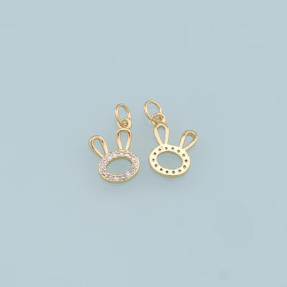 18K Gold Filled Cubic Zirconia Charm Pendant for Jewelry Making