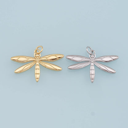 Gold Dragonfly Charms,18K Gold Filled Dragonfly Pendant,Dragonfly Charm Bracelet Necklace for DIY Jewelry Making Supply