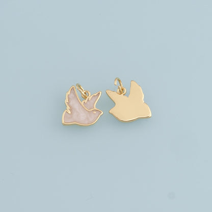 18K Gold Filled Enamel Charm Pendant for Jewelry Making