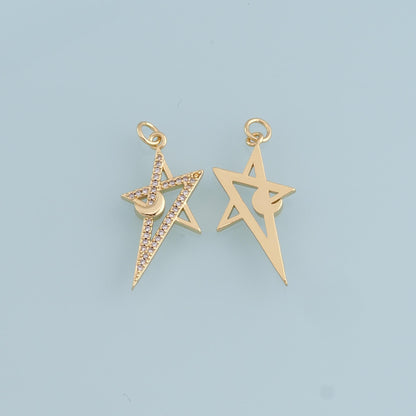 18K Gold Filled Star Charm Pendant for Jewelry Making