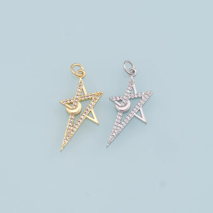 18K Gold Filled Star Charm Pendant for Jewelry Making