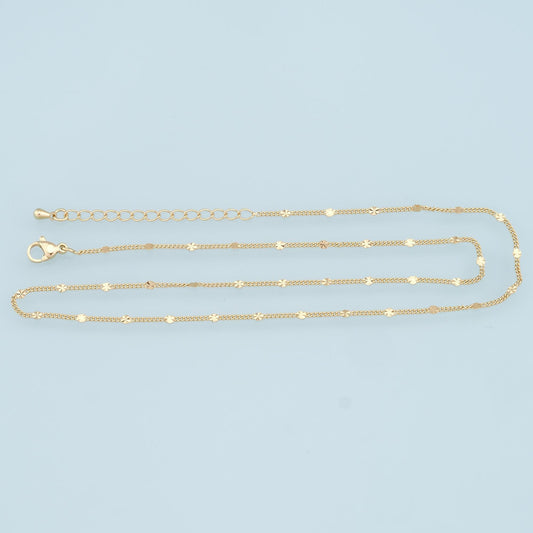 Gold Round Chain,18K Gold Filled Oval for Necklace Bracelet DIY Jewelry Making Supply