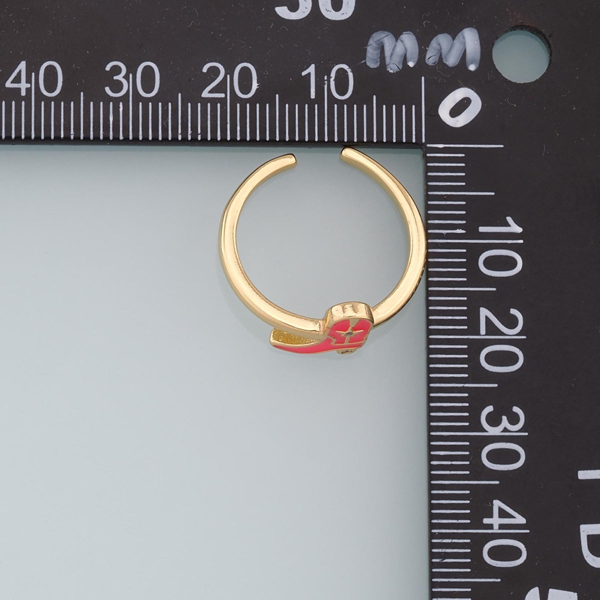 Gold Boots Ring,18K Gold Filled Enamel Boots Ring,Classic Little Bow jewelry