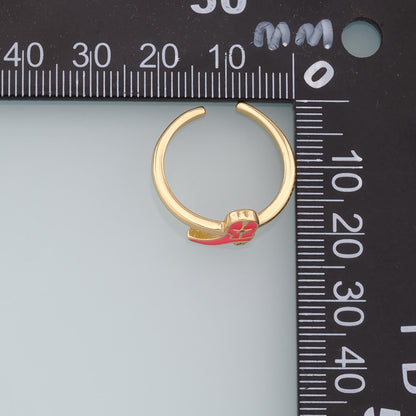 Gold Boots Ring,18K Gold Filled Enamel Boots Ring,Classic Little Bow jewelry